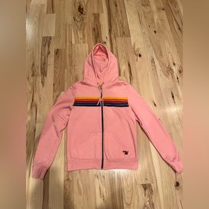 Aviator Nation - 5 STRIPE HOODIE - BLUSH, M